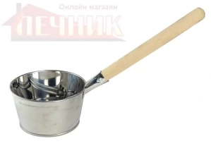 Ковш. 1,5 л. Нерж. сталь с деревянной ручкой